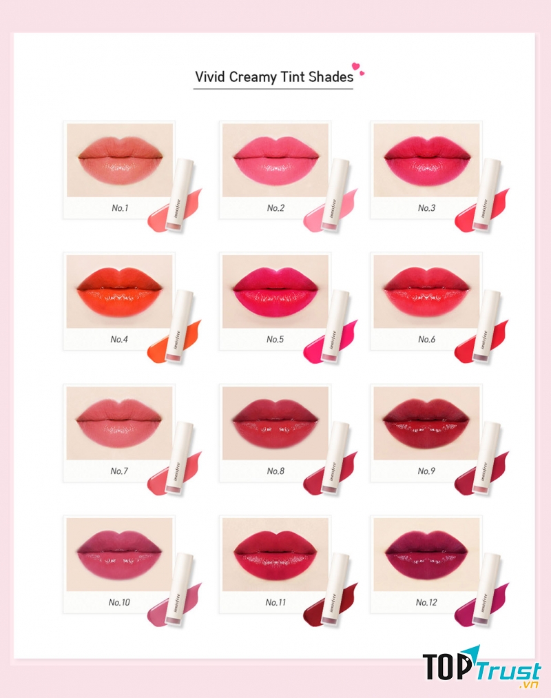 Son Môi Kem Dạng Nước – Innisfree Vivid Creamy Tint