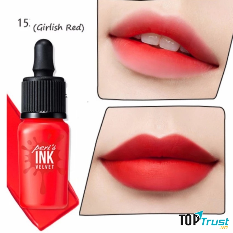 Son Peripera Peri’s Ink Velvet màu Girlish Red