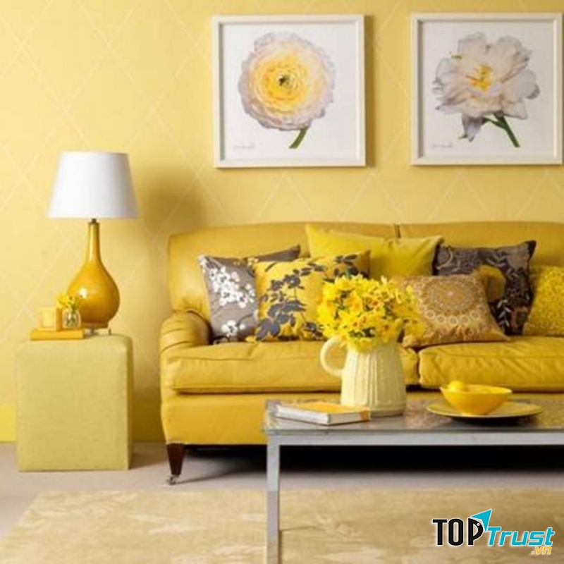 Một căn phòng mang lại sự ấm áp, rạng rỡ.