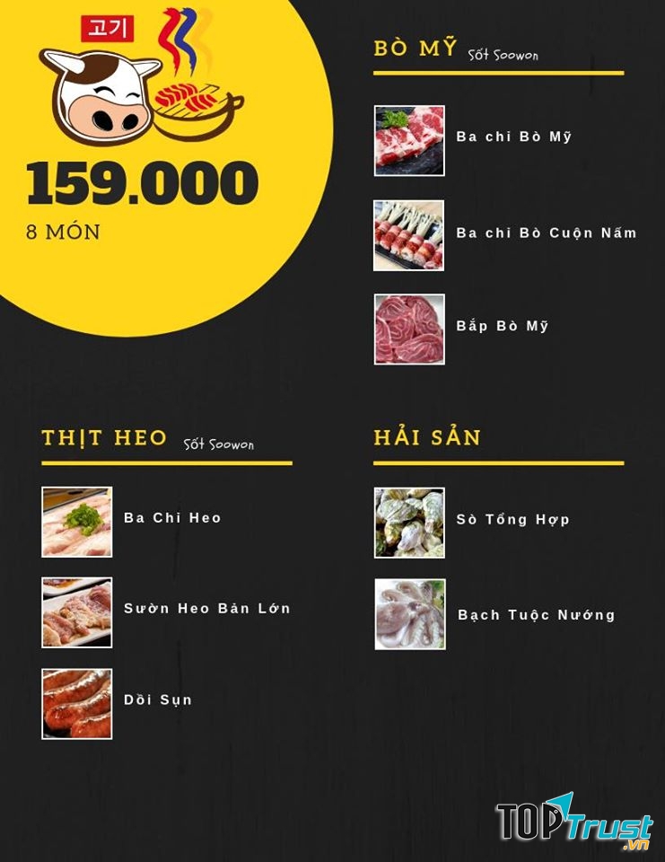 Menu buffet 159.000 đồng