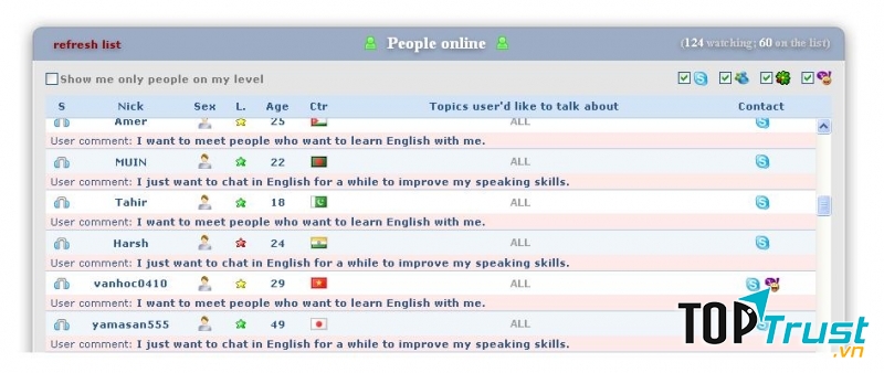 Giao diện của Speaking 24