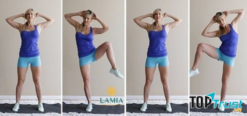 Standing side crunch