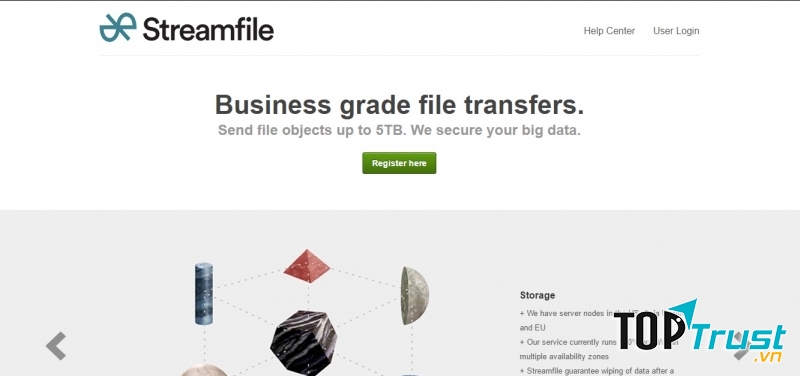 Giao diện của Streamfile