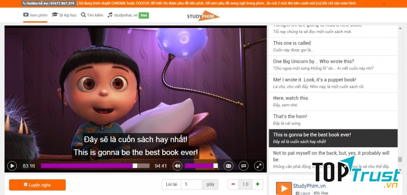 Cùng Studyphim học tiếng Anh qua phim song ngữ