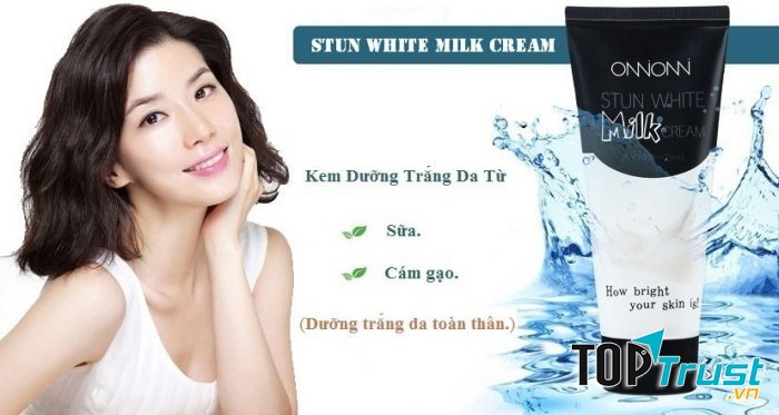 Stun White Milk cream là một loại sữa làm trắng da được chiết xuất từ sữa và cám gạo