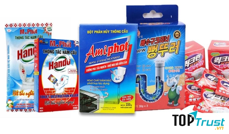 Bột thông cống giúp phân hủy các chất thải bên trong bồn cầu