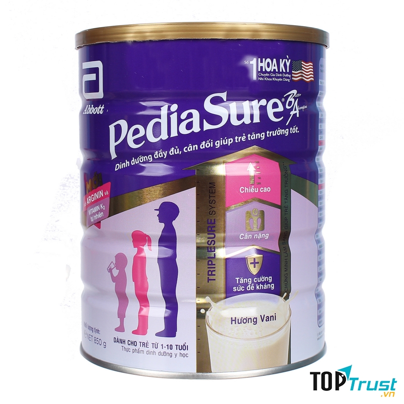 Sữa PediaSure 850g BA (1 - 10 tuổi) hương vani