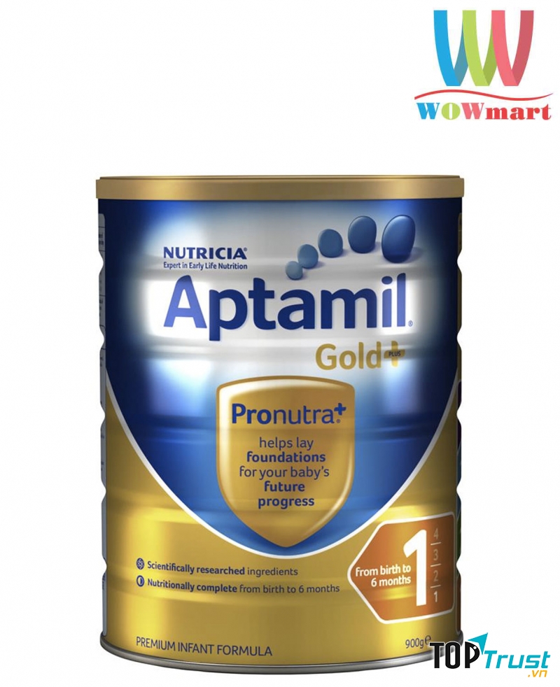 Sữa bột Số 1 cho bé 0 – 6 tháng Aptamil Gold+ Step 1 Infant Formula 900g