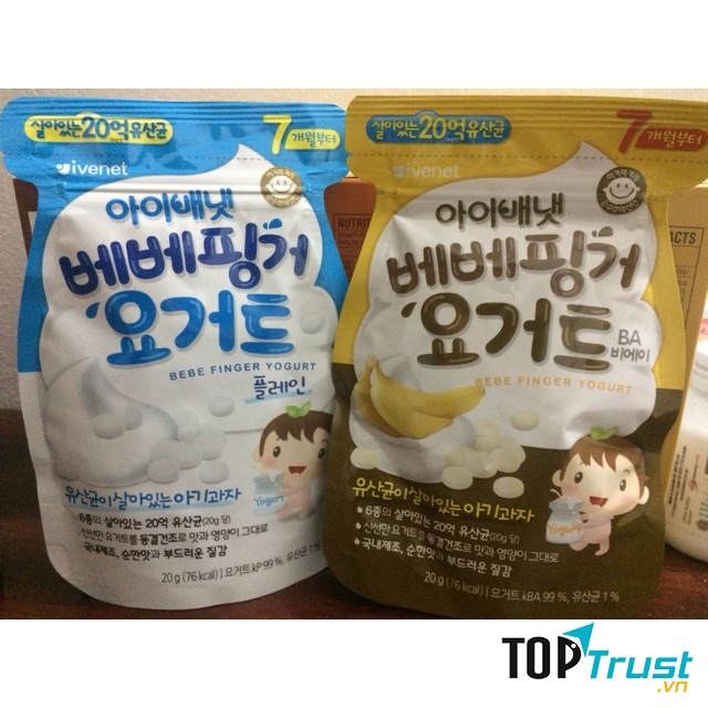Snack sữa chua sấy khô Ivenet Bebe vị sữa và vị chuối