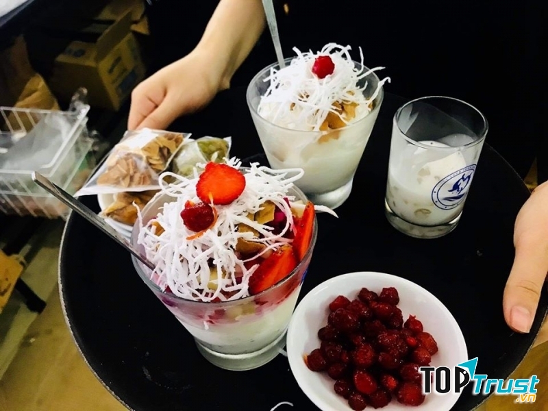 Sữa chua trân châu Houjicha