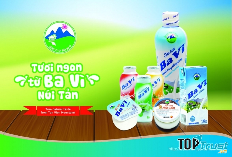 Các sản phẩm sữa của thương hiệu Ba Vì
