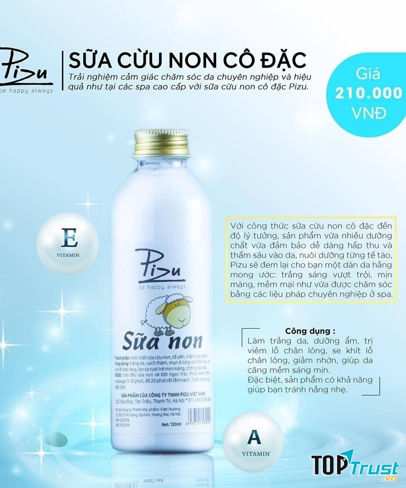 Sữa cừu non cô đặc Pizu