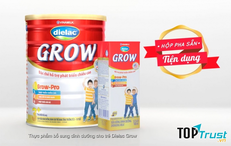 Dielac Grow giúp trẻ phát triển chiều cao tốt hơn.