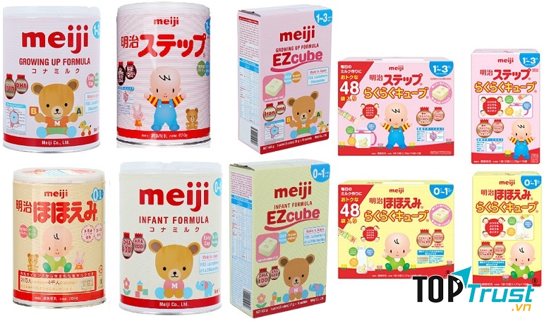 Tất cả các loại sữa Meiji cho bé