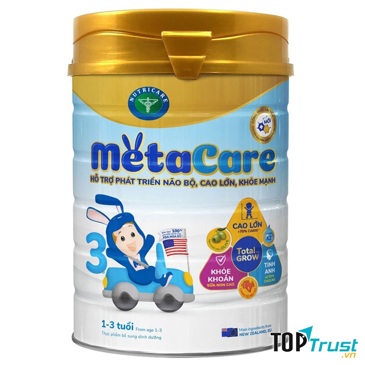 Sữa Meta Care 3 Olive Hộp 900g, Cho Trẻ 1-3 Tuổi