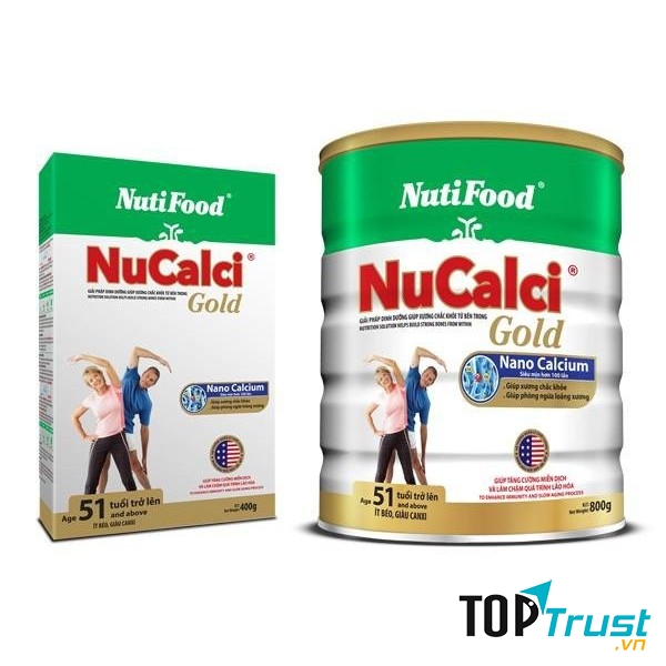 Sữa Nucalci Gold hộp thiếc 800gr