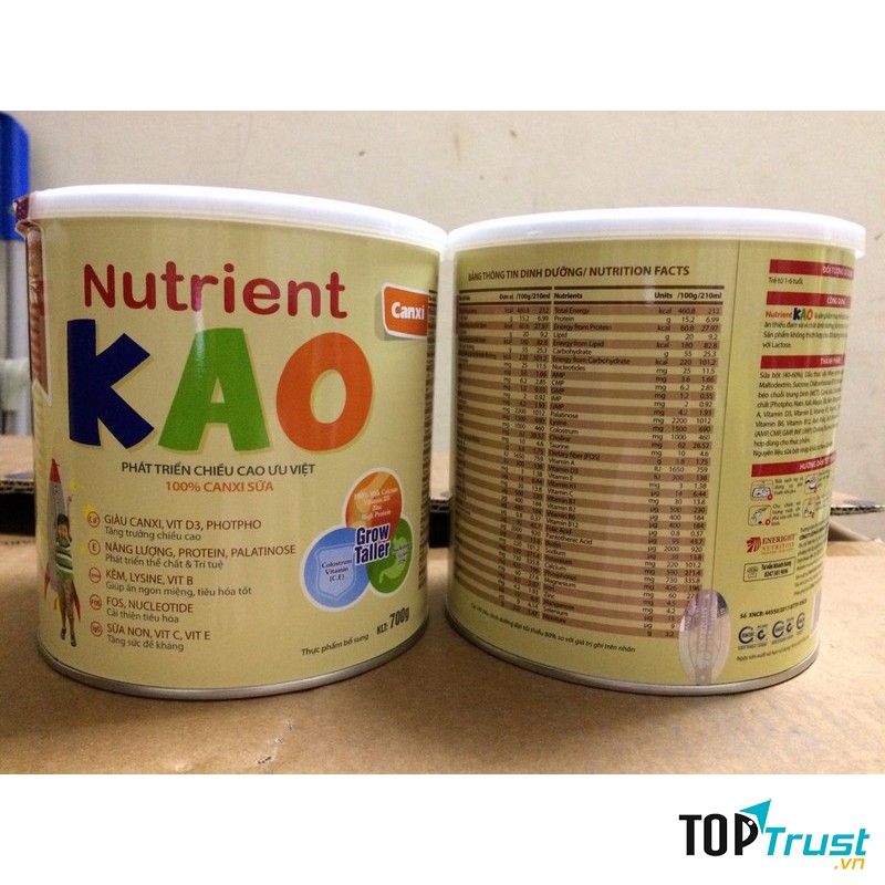 Sữa Nutrient KAO 700g (trẻ từ 1 – 6 tuổi)