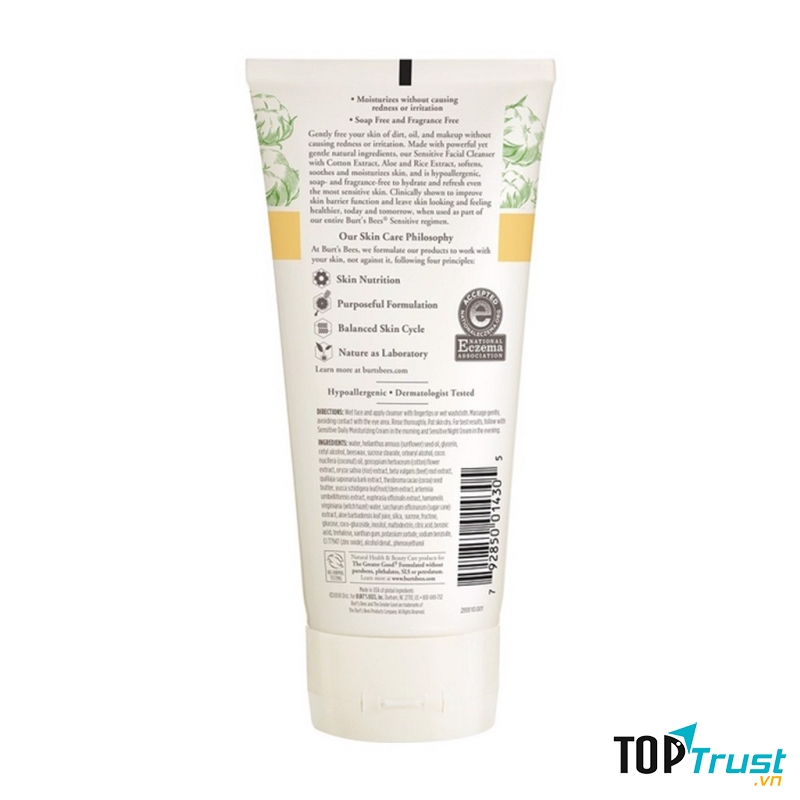 Sữa rửa mặt Burt’s Bee Sensitive Facial Cleanser