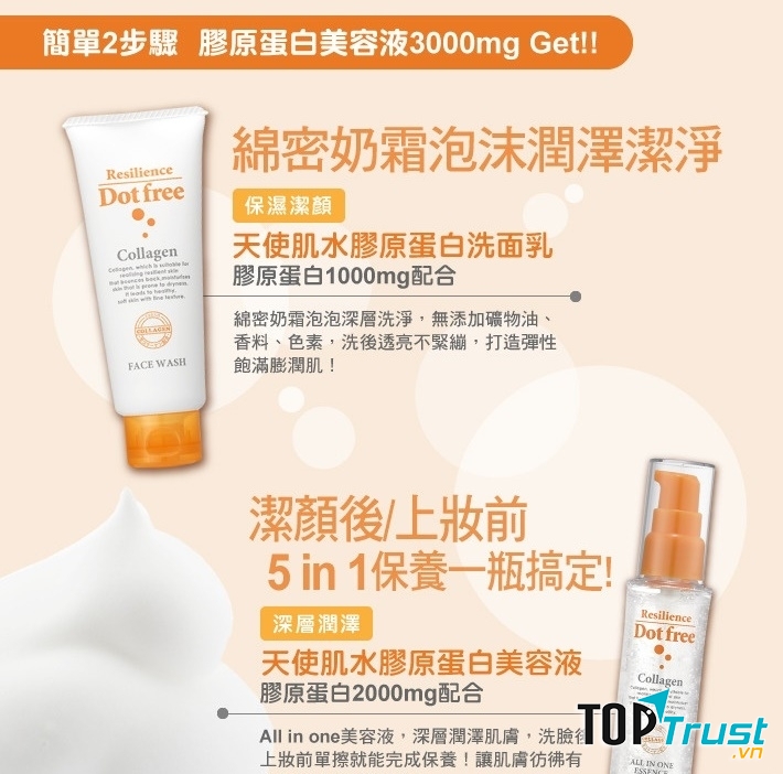 Sữa rửa mặt Collagen tươi Dot Free Face Wash/Gel DotFree All In One