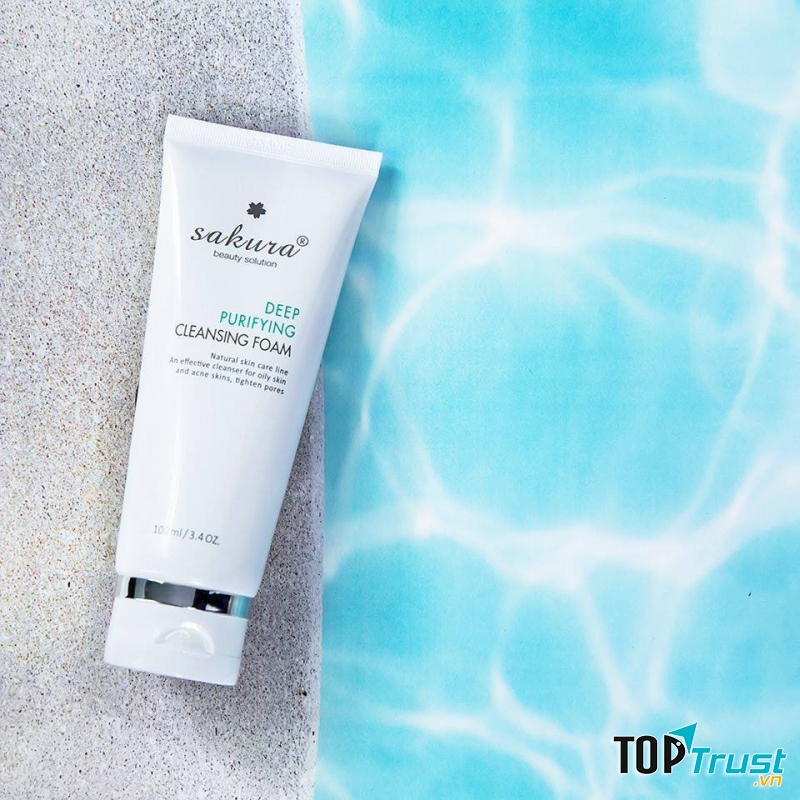 Sữa rửa mặt dành cho da dầu, mụn Sakura Deep Purifying Cleansing Foam