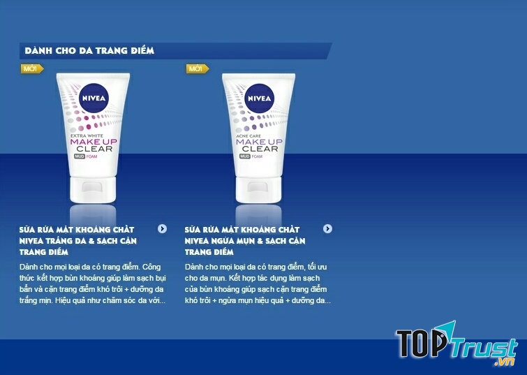 Sữa rửa mặt Nivea dành cho da trang điểm
