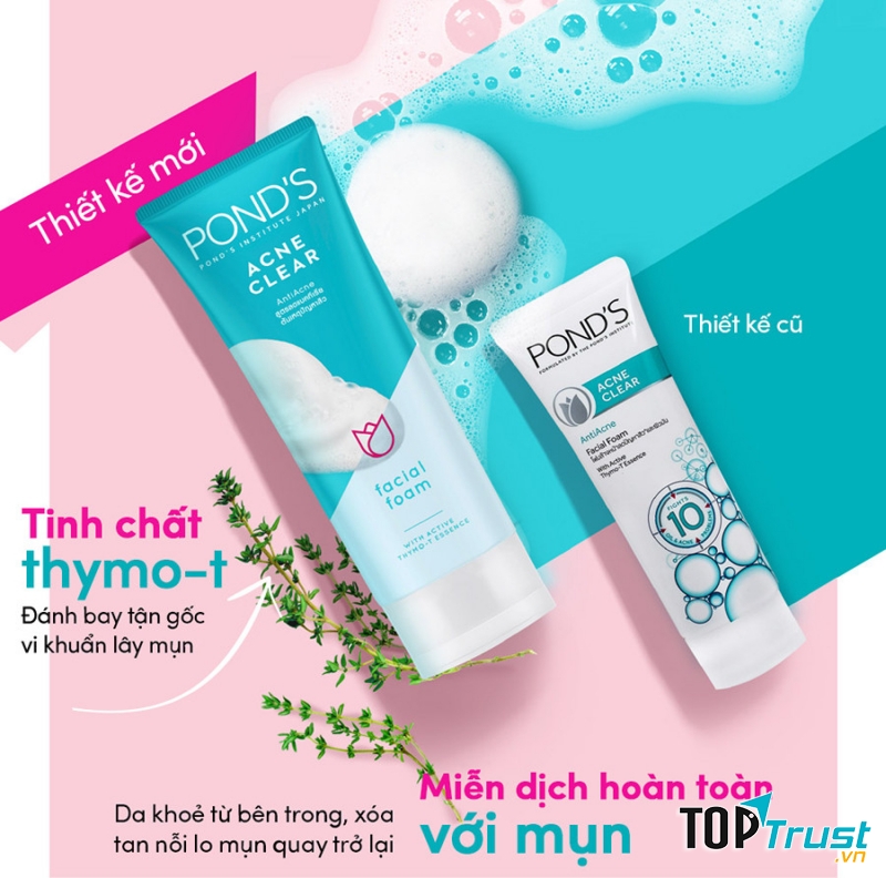 Sữa rửa mặt Pond's ngừa mụn Acne Clear