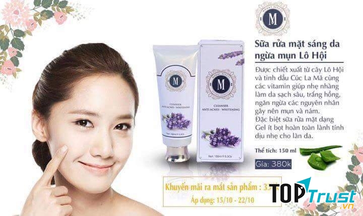 Sữa rửa mặt Sáng da ngừa mụn nám Lô hội