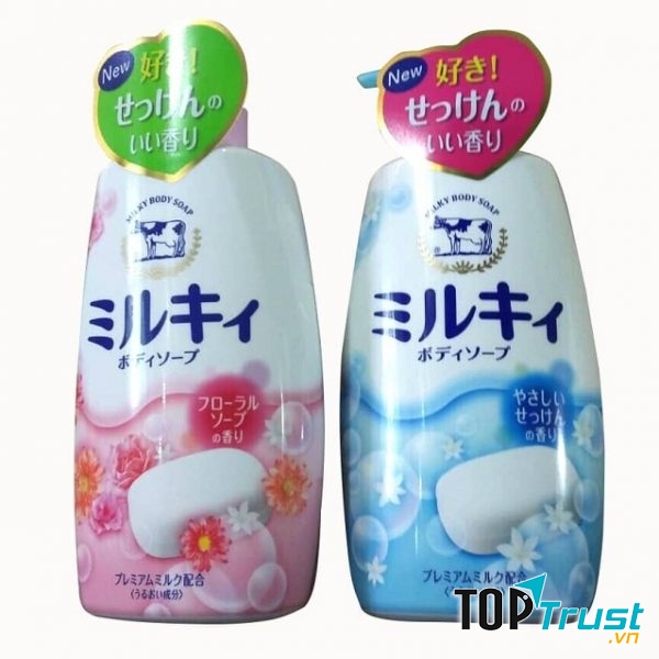 Milky Body Soap chứa các thành phần giữ ẩm tự nhiên từ sữa bò tươi và các thành phần làm đẹp da