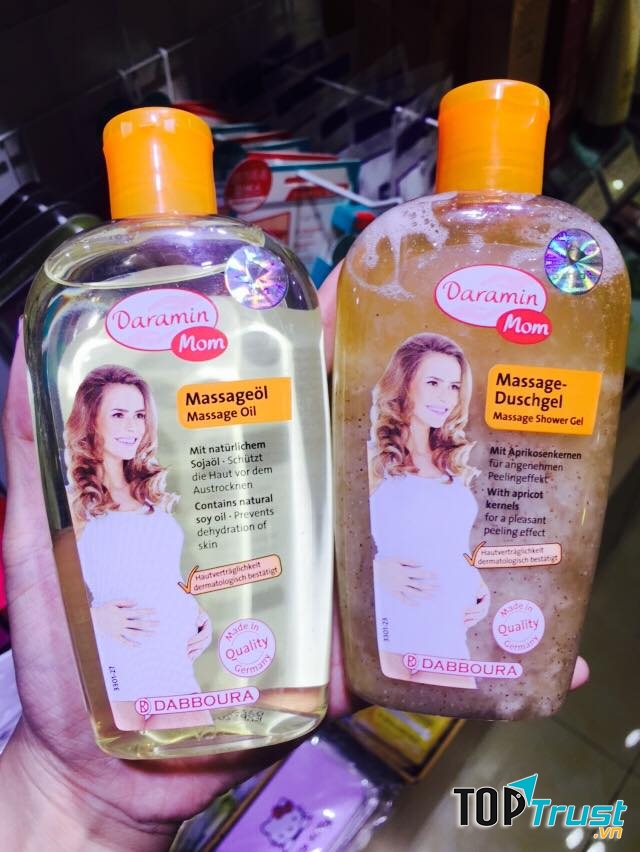 Trong thành phấn sữa tắm cho bà bầu Daramin sẽ bổ sung thêm nước để dưỡng ẩm cho da, tránh khô nẻ trong suốt giai đoạn mang thai