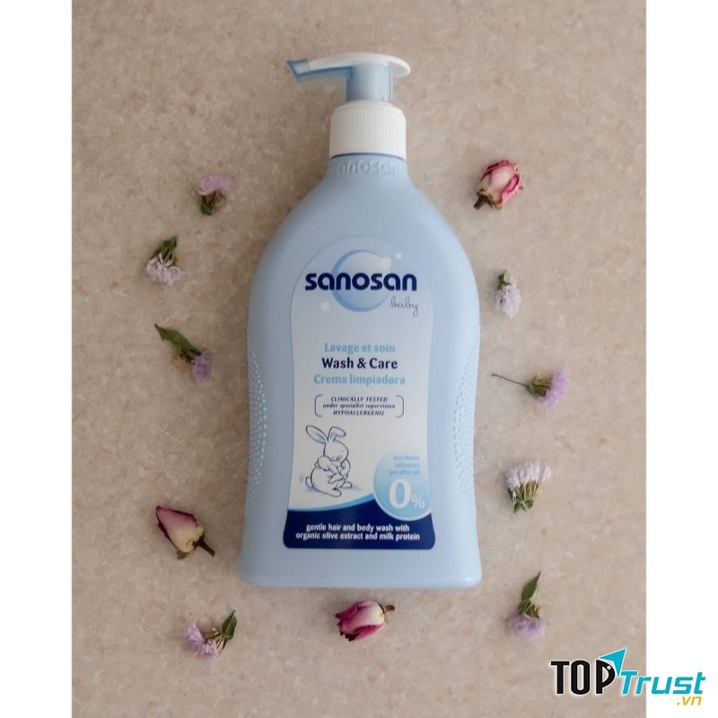 Sữa tắm gội Baby chiết xuất từ Olive hữu cơ Sanosan