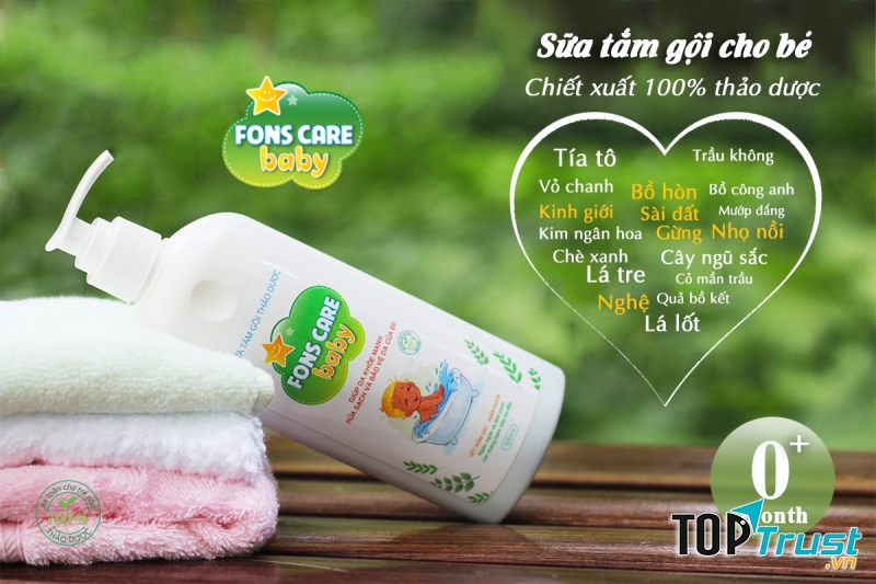 Sữa tắm gội chiết xuất thảo dược cho bé Fons Care Baby
