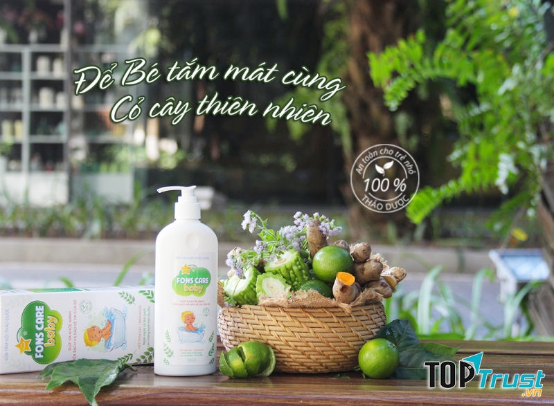 Sữa tắm gội chiết xuất thảo dược cho bé Fons Care Baby