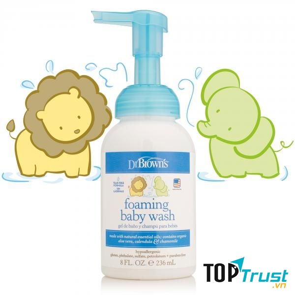 Sữa tắm gội tạo bọt cho trẻ Organic Dr Brown’s