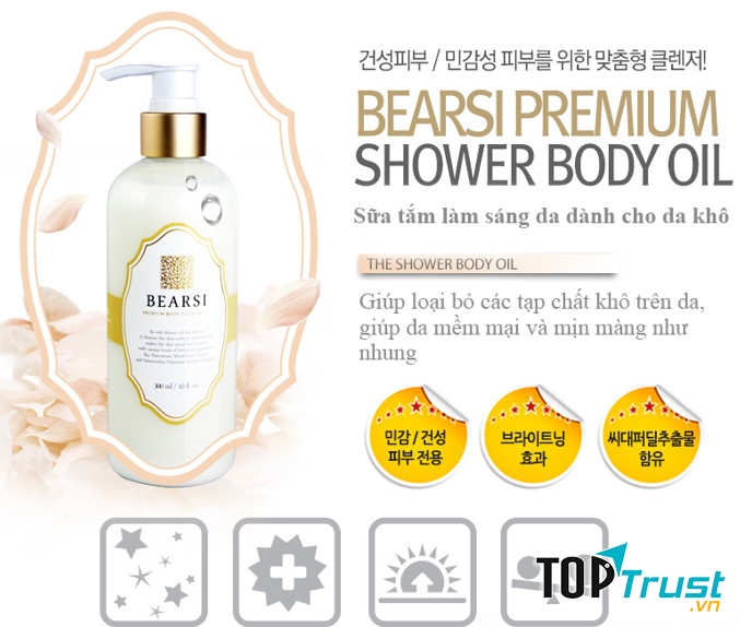 Sữa tắm làm sáng da cho da khô Milky Dress Bearsi Body Shower Oil (300ml)