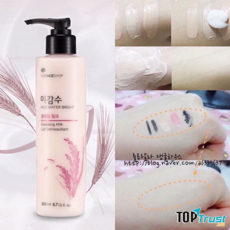Sữa tẩy trang Rice Water Bright Cleansing Milk TheFaceShop