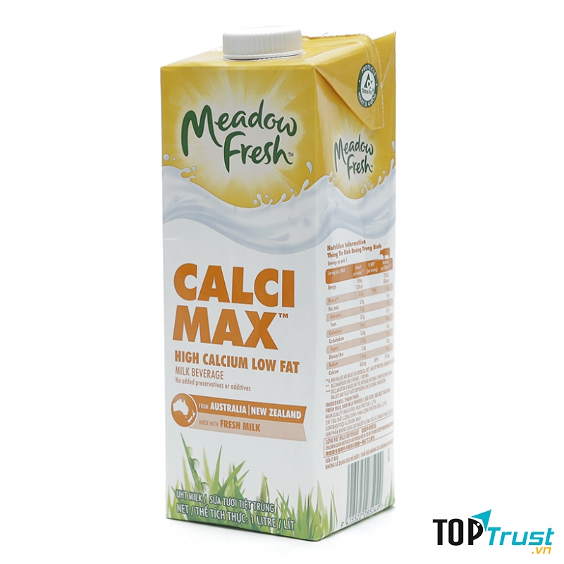 Sữa tươi tiệt trùng Meadow Fresh giàu canxi hộp 1L