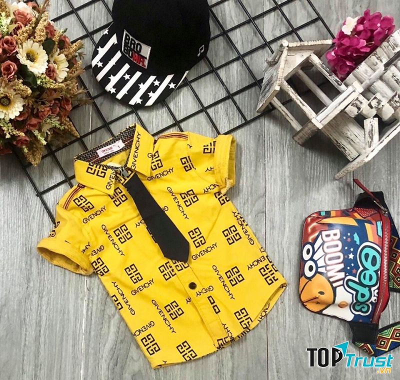 Sơ mi kèm cà vạt dành cho bé trai tại Subeo Shop