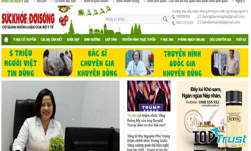 Giao diện website Sức khỏe và đời sống