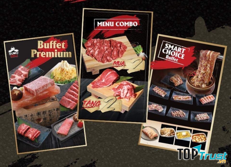 Menu quán rất phong phú với các loại thịt cao cấp