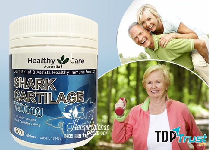 Sụn vi cá mập Healthy Care Shark Cartilage 750mg được sản xuất trên quy trình khép kín hiện đại, đạt chuẩn Úc. Sản phẩm của Healthy Care chăm sóc sức khỏe uy tín trên Thế giới.
