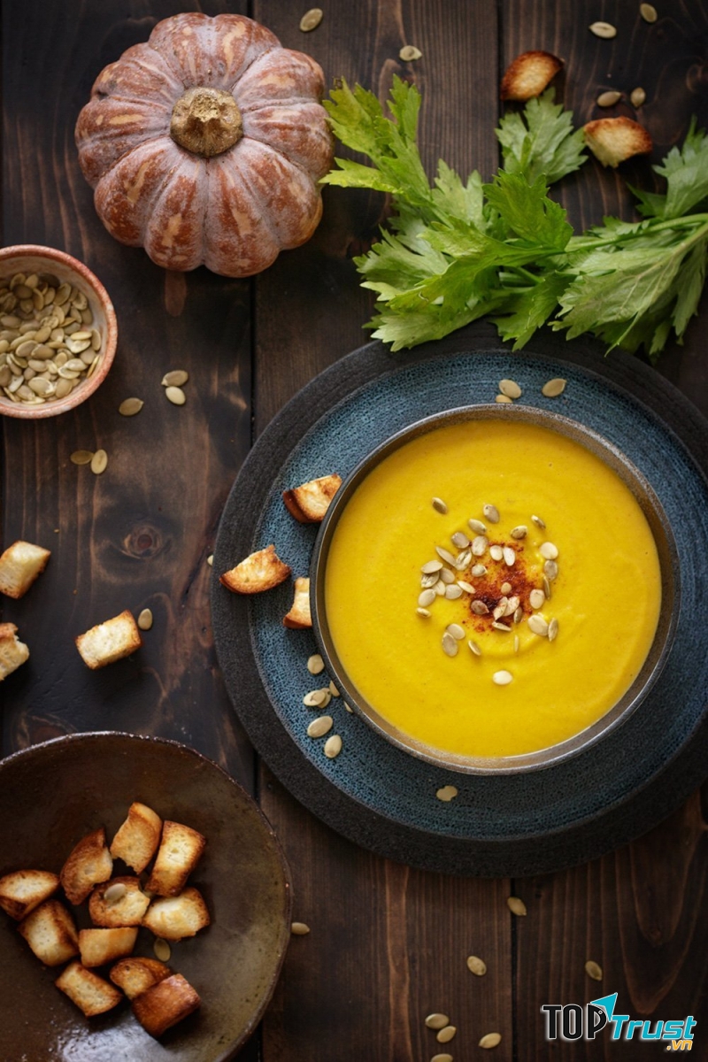 Súp bí đỏ sữa dừa hương cà ri