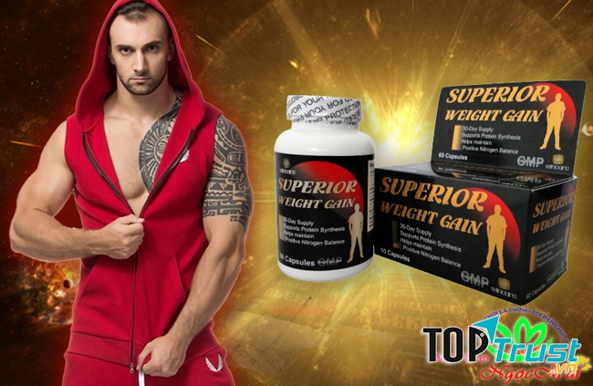 Thực phẩm chức năng tăng cân Superior Weight Gain giúp cơ thể khỏe mạnh, tổng hợp chất dinh dưỡng, hỗ trợ tăng cân an toàn