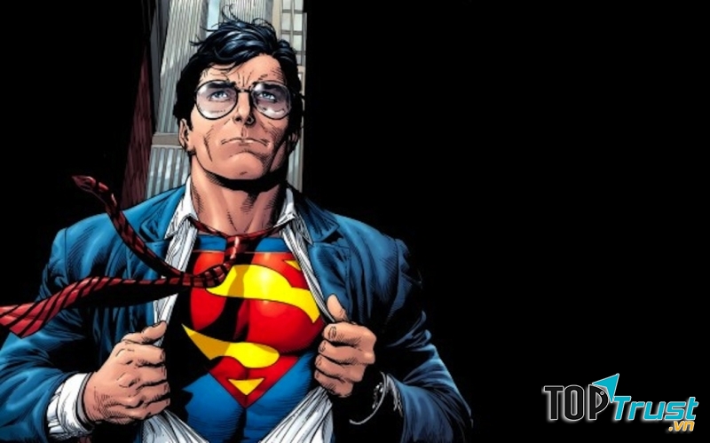 Nhân vật Superman với biểu tượng chữ S