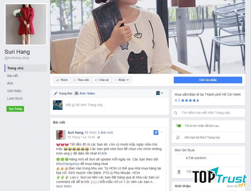 Fanpage của Suri Hang