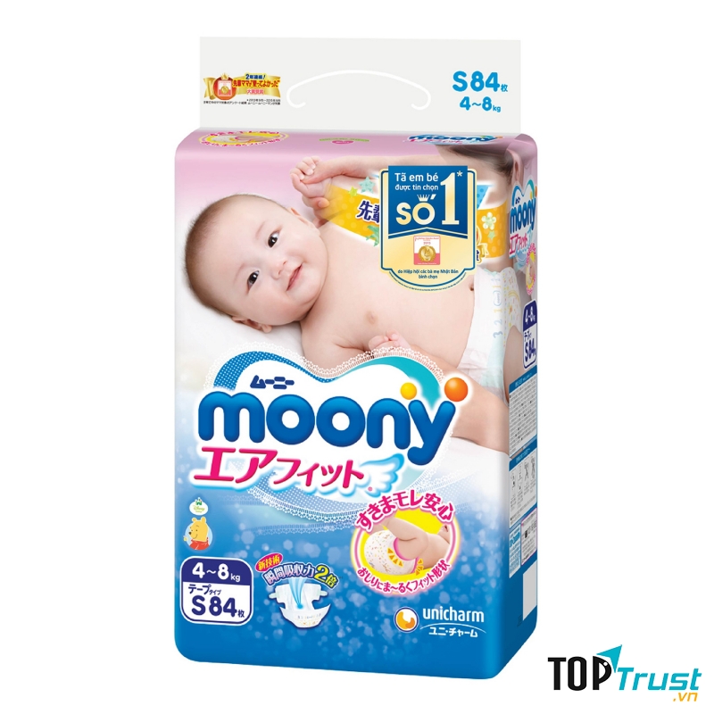 Moony có thiết kế bề mặt mềm mại, phù hợp với làn da nhạy cảm của bé.