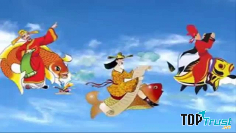 Ông Táo cưỡi cá chép về trời