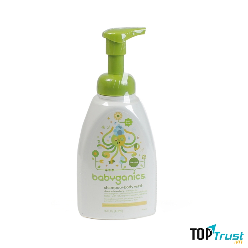 Tắm gội bọt sơ sinh Babyganics