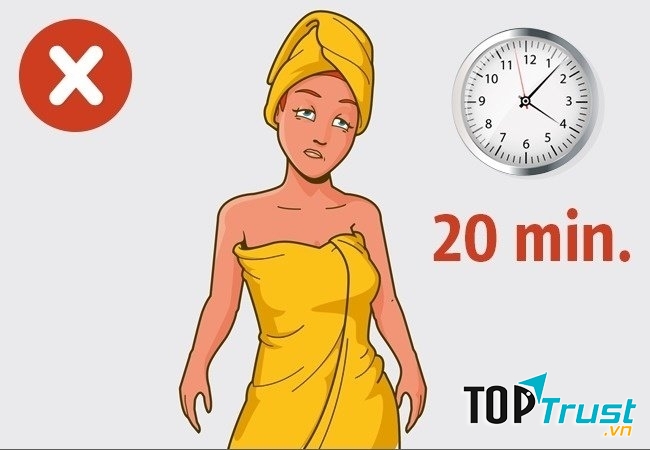 Tắm quá lâu sẽ khiến da bạn trở nên khô và dễ bị phát ban, mẩn ngứa