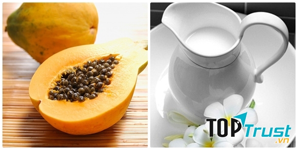 Sự kết hợp đu đủ và sữa tươi cho hiệu quả tắm trắng tuyệt vời