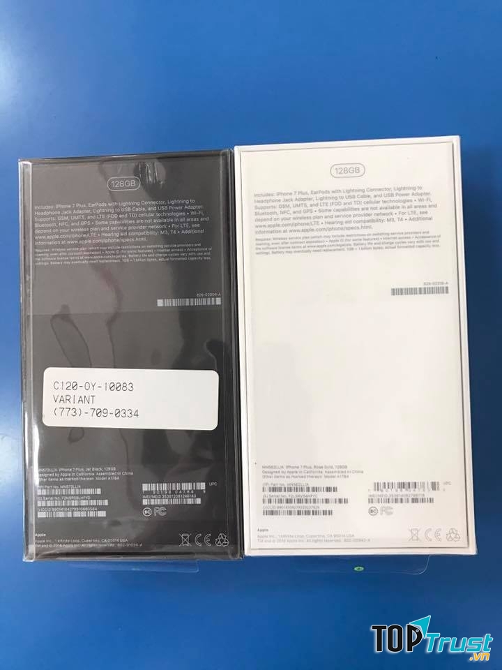 Iphone 7 plus 128Gb jet black và rose gold. mới 100% chưa kích hoạt. Mang về từ Mỹ mã bảo hành